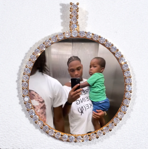 LARGE 3D CIRCLE CUSTOM PICTURE PENDANT