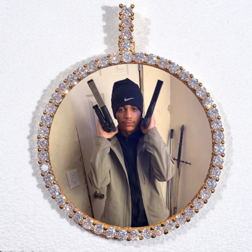 LARGE 3D CIRCLE CUSTOM PICTURE PENDANT