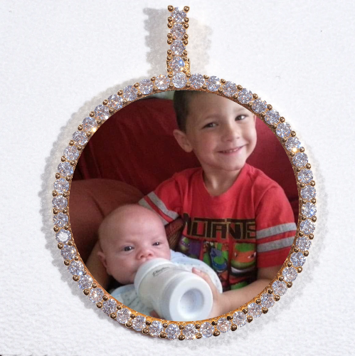 LARGE 3D CIRCLE CUSTOM PICTURE PENDANT