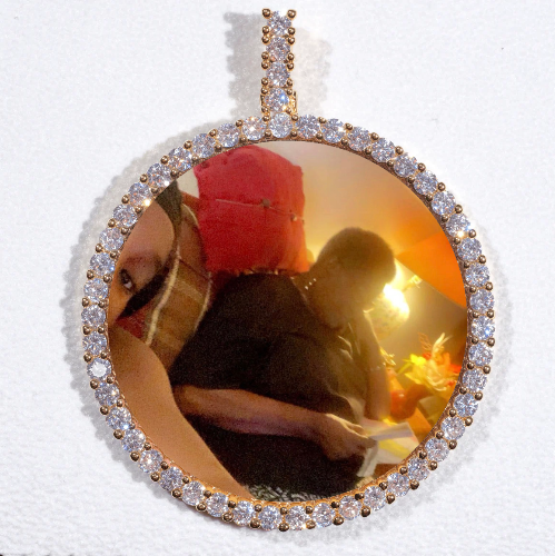LARGE 3D CIRCLE CUSTOM PICTURE PENDANT