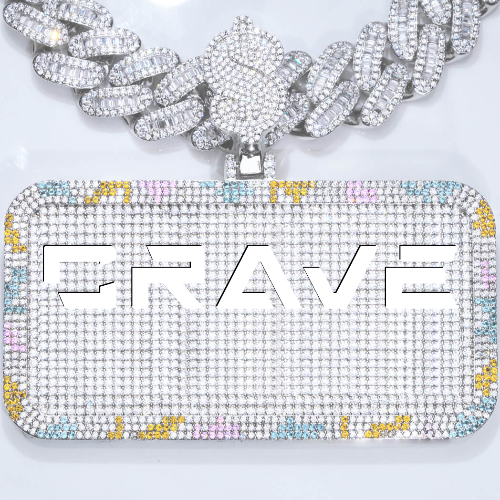 CUSTOM LETTER NECKLACE 3D COLORFUL SQUARE