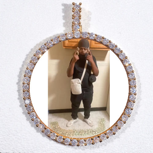 LARGE 3D CIRCLE CUSTOM PICTURE PENDANT