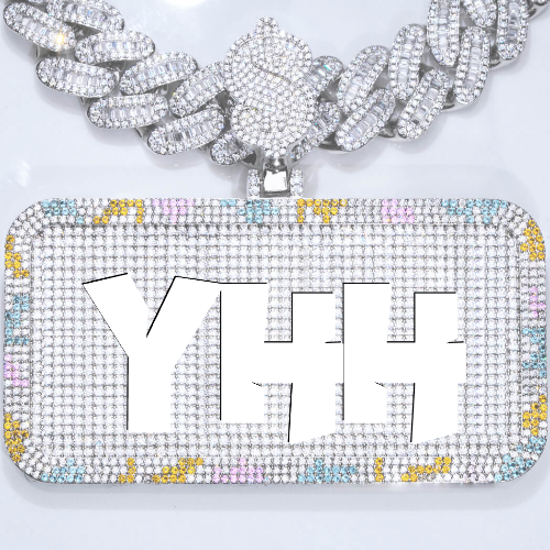 CUSTOM LETTER NECKLACE 3D COLORFUL SQUARE