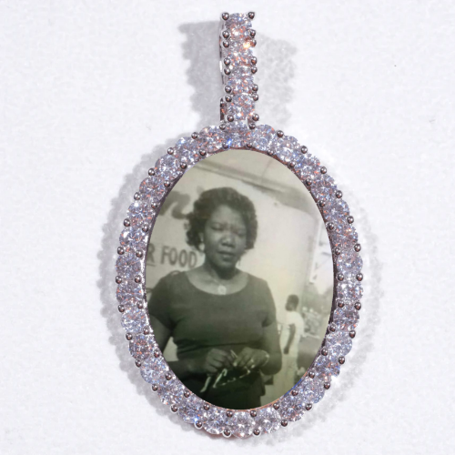 Large 3D Oval Custom Picture Pendant