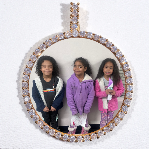 LARGE 3D CIRCLE CUSTOM PICTURE PENDANT