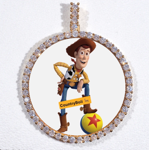 LARGE 3D CIRCLE CUSTOM PICTURE PENDANT