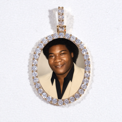 3D Oval Custom Picture Pendant