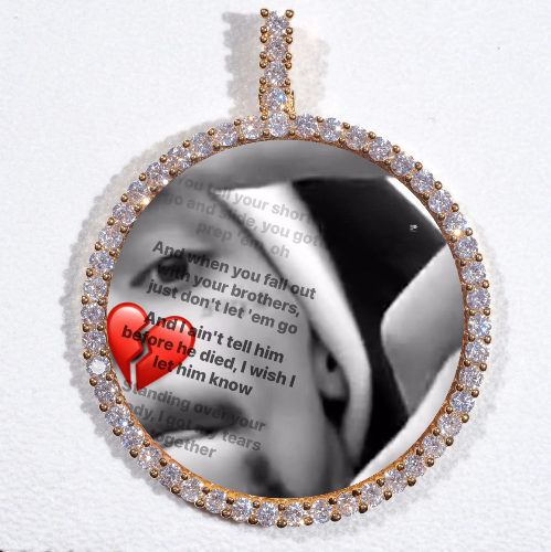 LARGE 3D CIRCLE CUSTOM PICTURE PENDANT