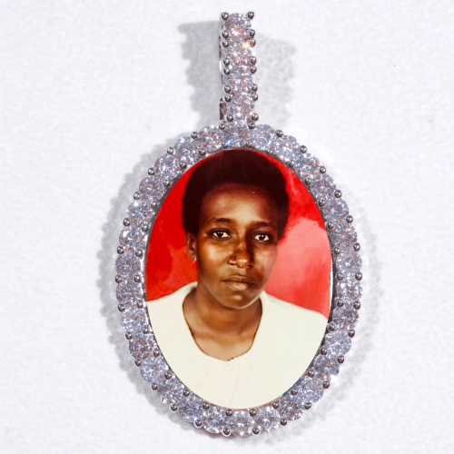 Large 3D Oval Custom Picture Pendant