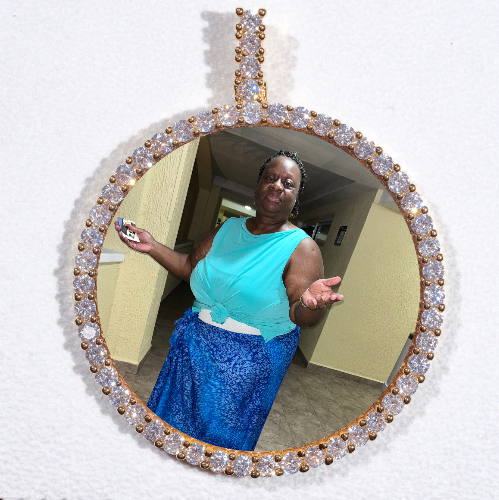 LARGE 3D CIRCLE CUSTOM PICTURE PENDANT