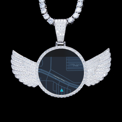 925S & VVS Moissanite 3D Wing Custom Picture Pendant
