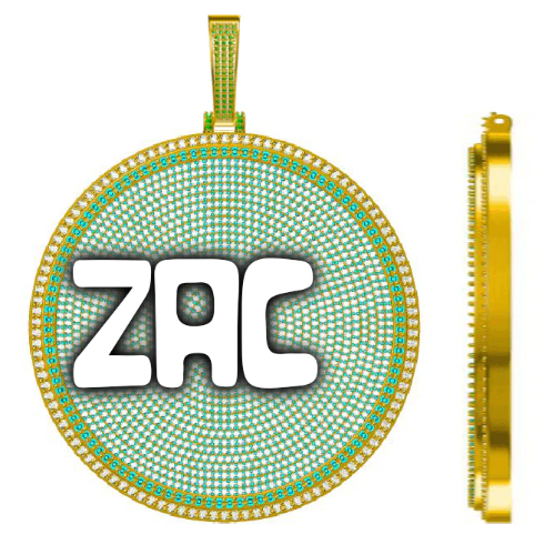 CUSTOM LETTER NECKLACE 3D BIG DISC