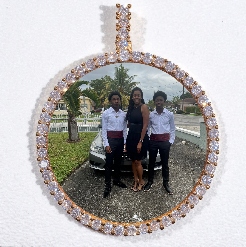 LARGE 3D CIRCLE CUSTOM PICTURE PENDANT