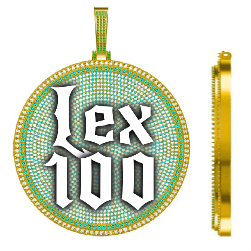 CUSTOM LETTER NECKLACE 3D BIG DISC