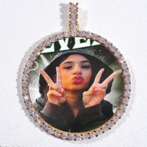 LARGE 3D CIRCLE CUSTOM PICTURE PENDANT