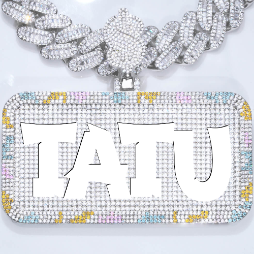 CUSTOM LETTER NECKLACE 3D COLORFUL SQUARE