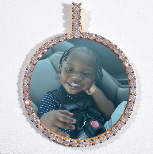 LARGE 3D CIRCLE CUSTOM PICTURE PENDANT