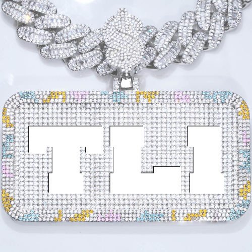 CUSTOM LETTER NECKLACE 3D COLORFUL SQUARE