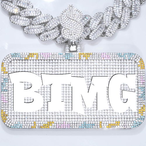CUSTOM LETTER NECKLACE 3D COLORFUL SQUARE