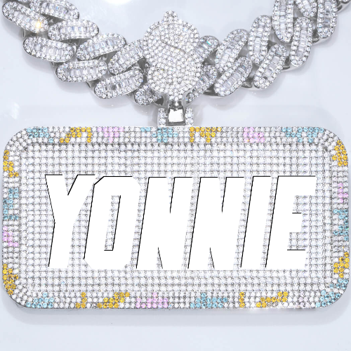 CUSTOM LETTER NECKLACE 3D COLORFUL SQUARE