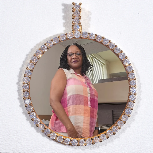 LARGE 3D CIRCLE CUSTOM PICTURE PENDANT