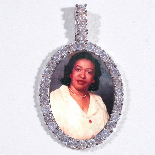 Large 3D Oval Custom Picture Pendant