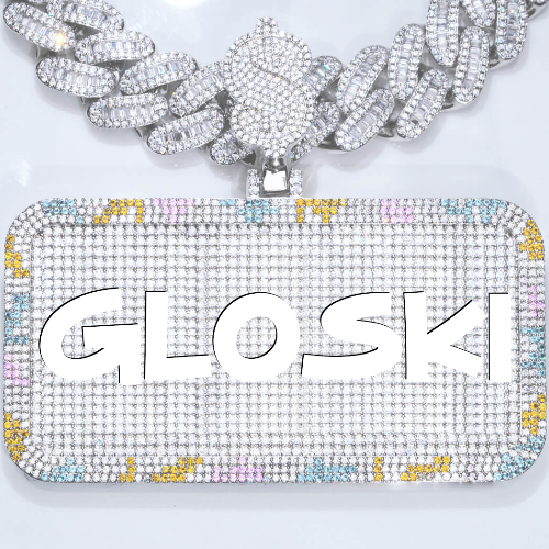 CUSTOM LETTER NECKLACE 3D COLORFUL SQUARE