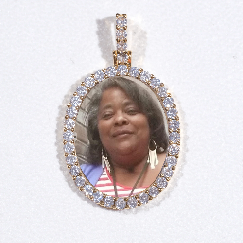 3D Oval Custom Picture Pendant