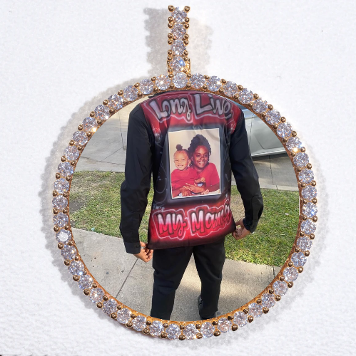 LARGE 3D CIRCLE CUSTOM PICTURE PENDANT