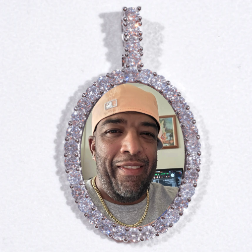 Large 3D Oval Custom Picture Pendant
