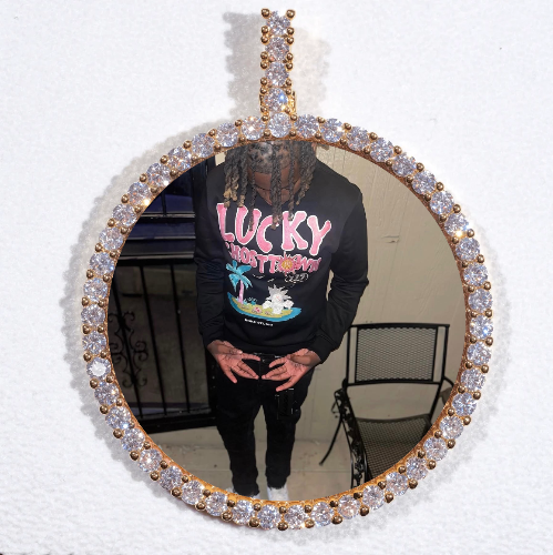 LARGE 3D CIRCLE CUSTOM PICTURE PENDANT