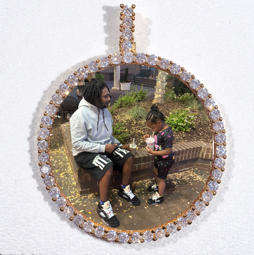 LARGE 3D CIRCLE CUSTOM PICTURE PENDANT