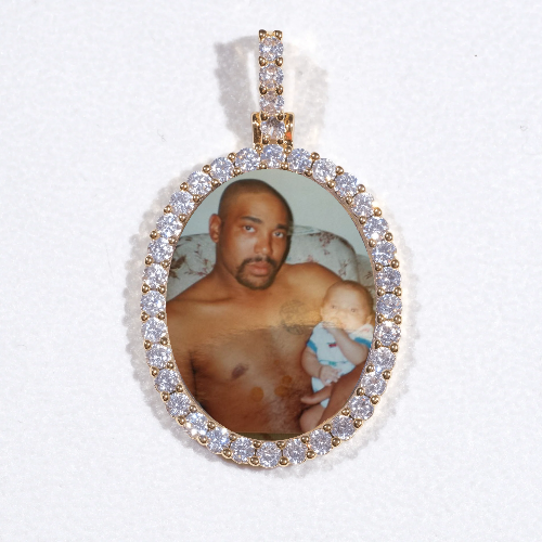 3D Oval Custom Picture Pendant