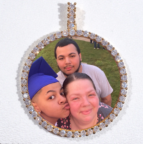 LARGE 3D CIRCLE CUSTOM PICTURE PENDANT
