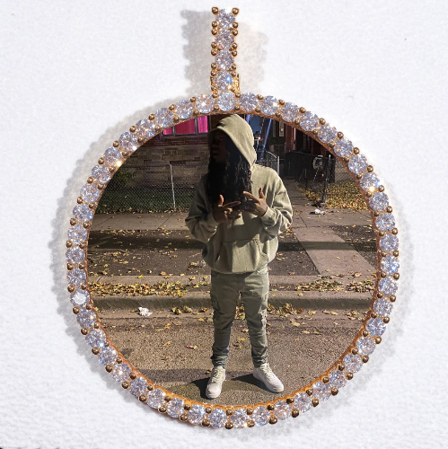 LARGE 3D CIRCLE CUSTOM PICTURE PENDANT