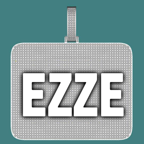 CUSTOM LETTER NECKLACE 3D BIG SQUARE