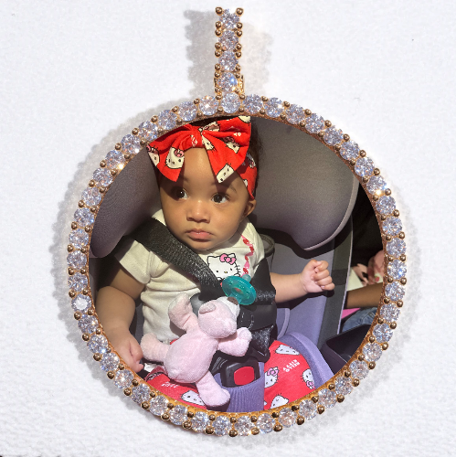 LARGE 3D CIRCLE CUSTOM PICTURE PENDANT