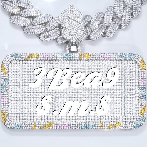 CUSTOM LETTER NECKLACE 3D COLORFUL SQUARE