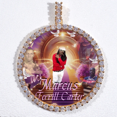 LARGE 3D CIRCLE CUSTOM PICTURE PENDANT