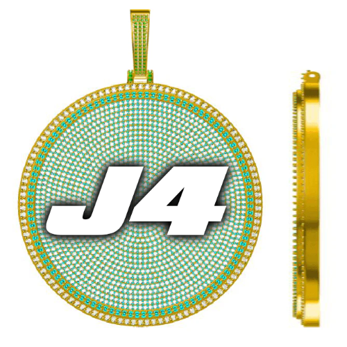 CUSTOM LETTER NECKLACE 3D BIG DISC