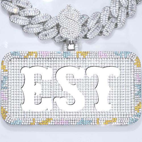 CUSTOM LETTER NECKLACE 3D COLORFUL SQUARE