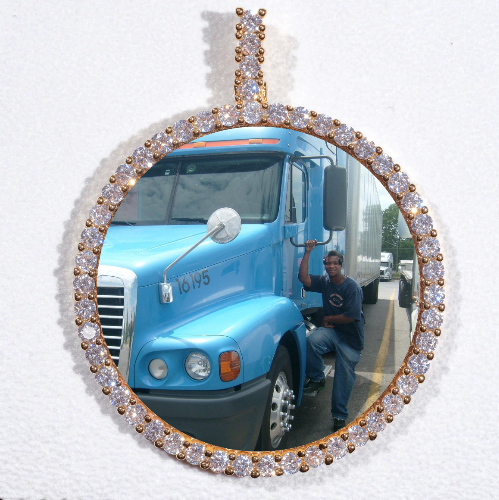 LARGE 3D CIRCLE CUSTOM PICTURE PENDANT