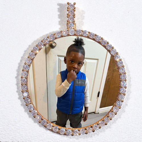 LARGE 3D CIRCLE CUSTOM PICTURE PENDANT