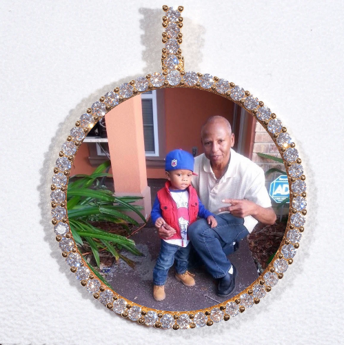 LARGE 3D CIRCLE CUSTOM PICTURE PENDANT