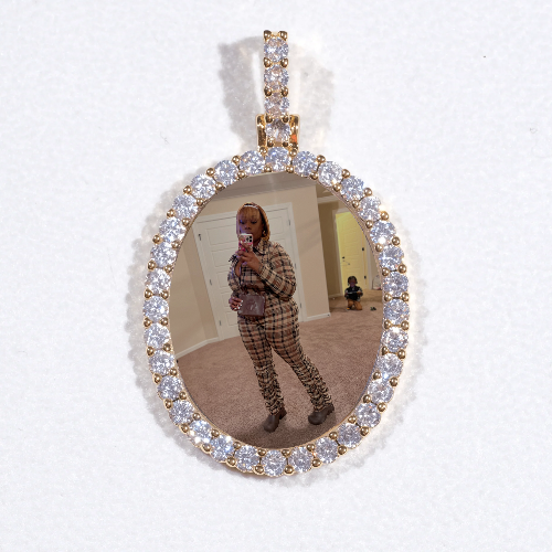 3D Oval Custom Picture Pendant