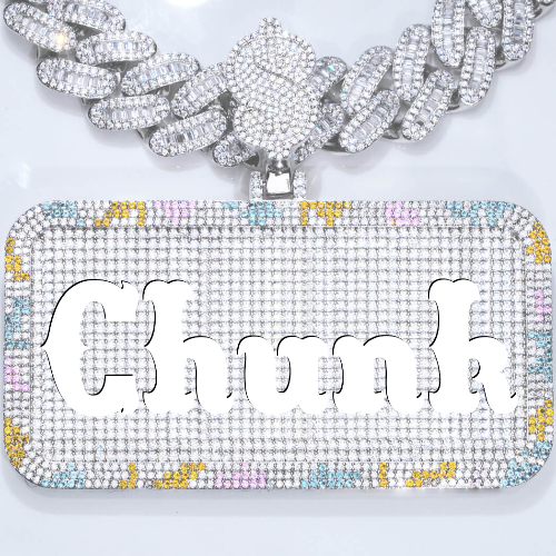 CUSTOM LETTER NECKLACE 3D COLORFUL SQUARE