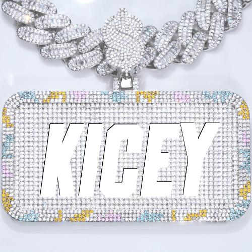 CUSTOM LETTER NECKLACE 3D COLORFUL SQUARE