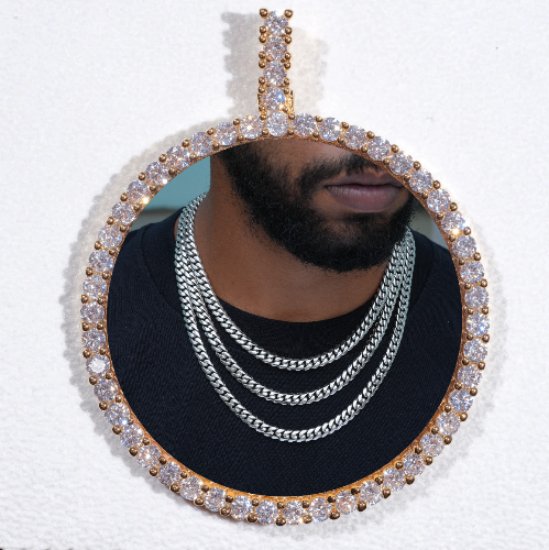 LARGE 3D CIRCLE CUSTOM PICTURE PENDANT