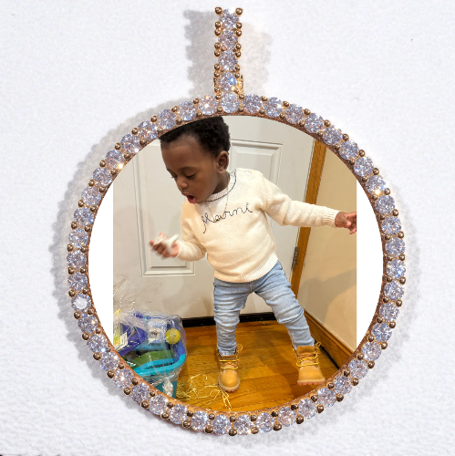 LARGE 3D CIRCLE CUSTOM PICTURE PENDANT