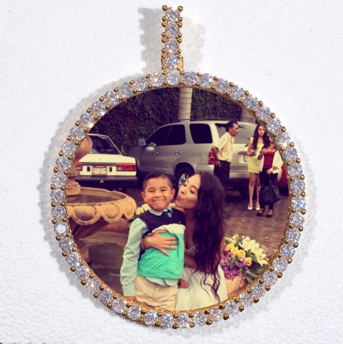 LARGE 3D CIRCLE CUSTOM PICTURE PENDANT